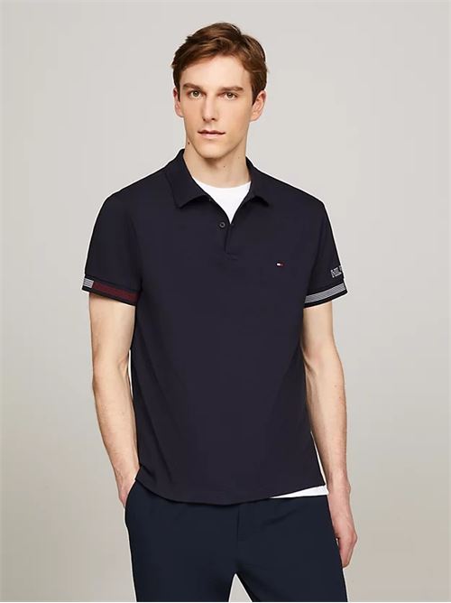 flag cuff slim polo TOMMY HILFIGER | MW0MW34780DW5